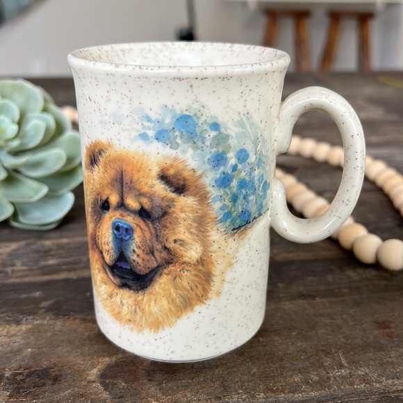 🎁4/$25 - VINTAGE Chow Chow dog mug - Stoneware - made in England. - Picture 3 of 7